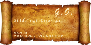Gilányi Orsolya névjegykártya